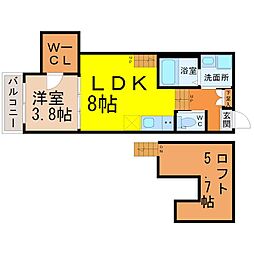 トレノハウス 1LDKの間取図画像