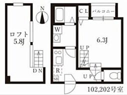 ハーモニーテラス愛知町3 1Kの間取図画像