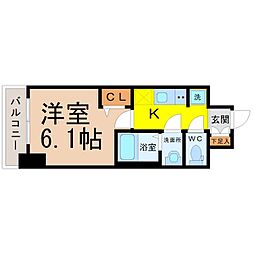 アステリ鶴舞エーナ 1Kの間取図画像