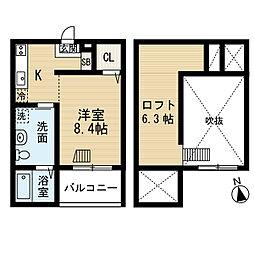 リゾレステ熱田 1Kの間取図画像