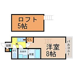 エステムコート名古屋・栄デュアルレジェンド 1Kの間取図画像