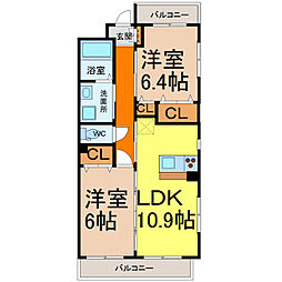 プロビデンス杁中 2LDKの間取図画像