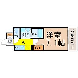 カンピオーネ御器所通 1Kの間取図画像