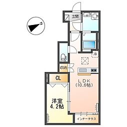 ルフト ヒュッゲ(Luft Hugge) 1LDKの間取図画像