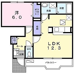 ベル・グランツ 1LDKの間取図画像