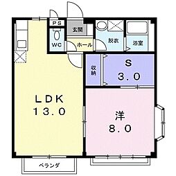 メゾン・ド・エスポアール2 1LDKの間取図画像