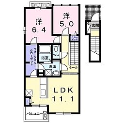 アルタイル3 2LDKの間取図画像