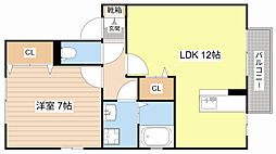 シヅグランツA 1LDKの間取図画像