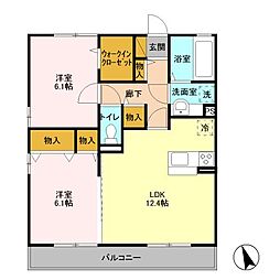 ピーノスミレA 2LDKの間取図画像