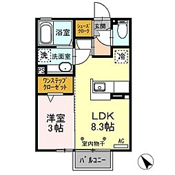 ウエリントン 1LDKの間取図画像