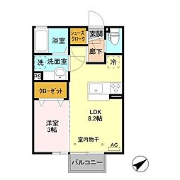 ヴィレッタ 1LDKの間取図画像