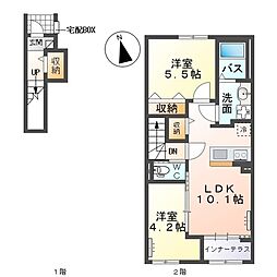 ROUTE 4 TERRACE 2LDKの間取図画像