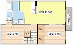 レジェンド・ヤマトB 2LDKの間取図画像