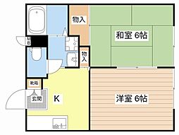 リバーサイドハイツ 2Kの間取図画像