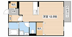 ヴィラブローニュ 1Kの間取図画像