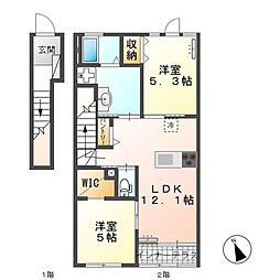 ドリーム2 2LDKの間取図画像