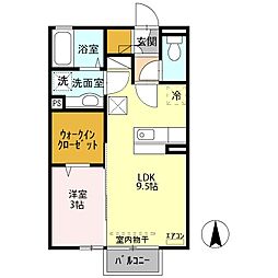 リリーフ 1LDKの間取図画像