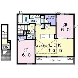 ミルト 2LDKの間取図画像