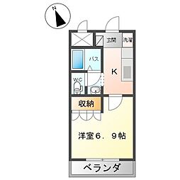 ベルメゾンしらさぎ 1Kの間取図画像