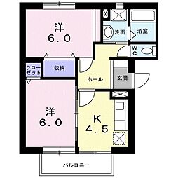 エクセル城東C 2Kの間取図画像