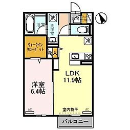 パインディライト 1LDKの間取図画像