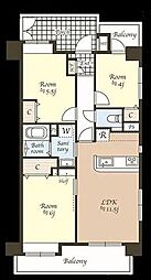 レクセル厚木 2SLDKの間取図画像