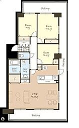 エステ・スクエア本厚木参番館さくらの丘 3LDKの間取図画像