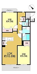 セザール第二さがみ野 2SLKの間取図画像