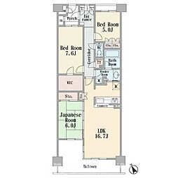グレーシアガーデン溝の口 3SLDKの間取図画像