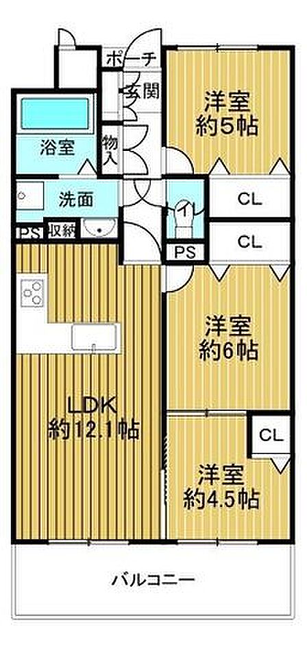 3LDK 間取り