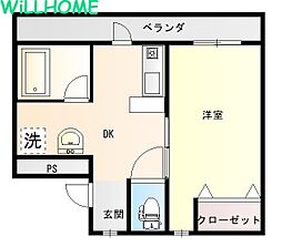 ナースヒル青華 1DKの間取図画像