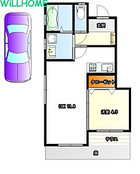 畑口住宅 1LDKの間取図画像
