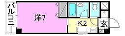 ABEビル 1Kの間取図画像