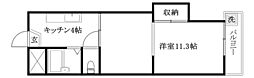 第7みのりハイツ愛光 1Kの間取図画像