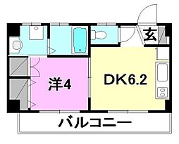フェリーチェ・ベフ 1DKの間取図画像