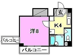 メゾン・ド内宮 1Kの間取図画像