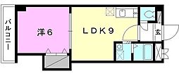 プレアール松山祇園 1LDKの間取図画像
