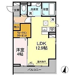 ケリスデール貴 1LDKの間取図画像
