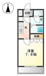 ストラーダサヤ 1Kの間取図画像