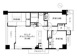 サーパス道後上市 3LDKの間取図画像