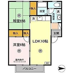 セジュールいおき 2LDKの間取図画像