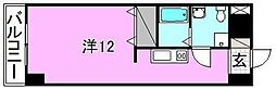カローラ宮田 ワンルームの間取図画像