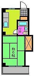 コーポ福原 1Kの間取図画像