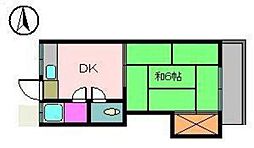 コーポ竹原 1Kの間取図画像