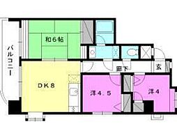 ダイアパレス竹原 3LDKの間取図画像
