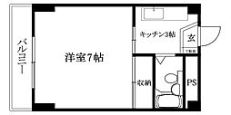 キジヤ千舟ビル 1Kの間取図画像