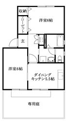 ディアス松田B 2DKの間取図画像