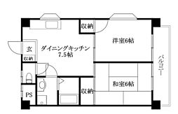 ゴトービルNo.5 2DKの間取図画像
