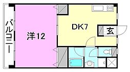 小山ビル 1DKの間取図画像