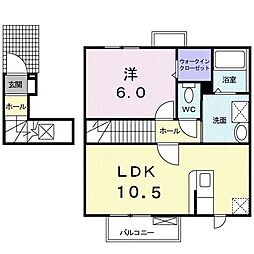 レーベンバオムC 1LDKの間取図画像